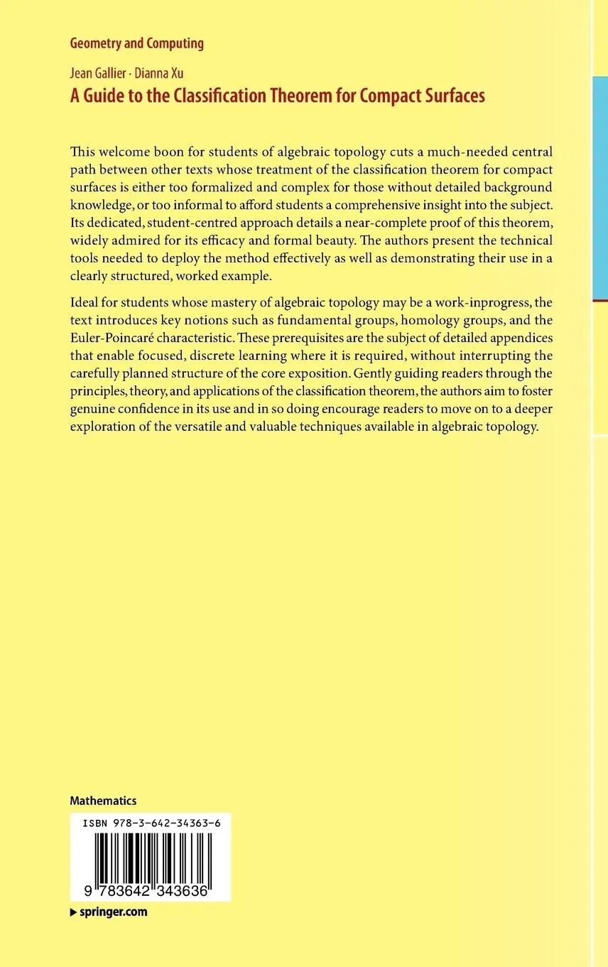 Rückseite: 9783642343636 | A Guide to the Classification Theorem for Compact Surfaces | Buch