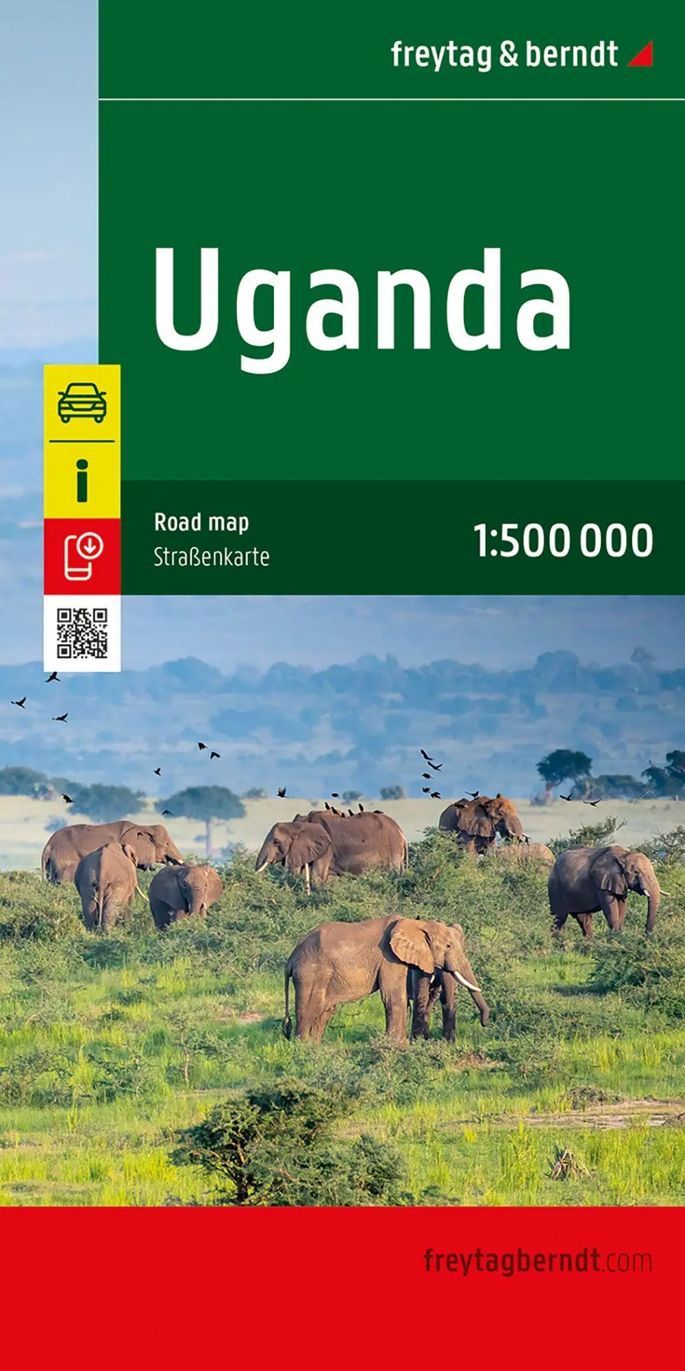 Cover: 9783707923636 | Uganda, Straßenkarte 1:500.000, freytag &amp; berndt | Freytag &amp; Berndt