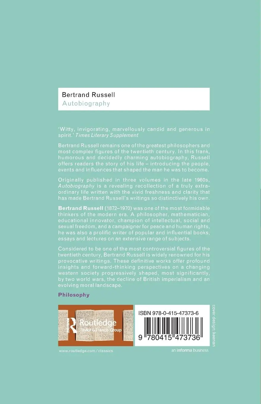 Rückseite: 9780415473736 | Autobiography | Bertrand Russell | Taschenbuch | Englisch | 2009