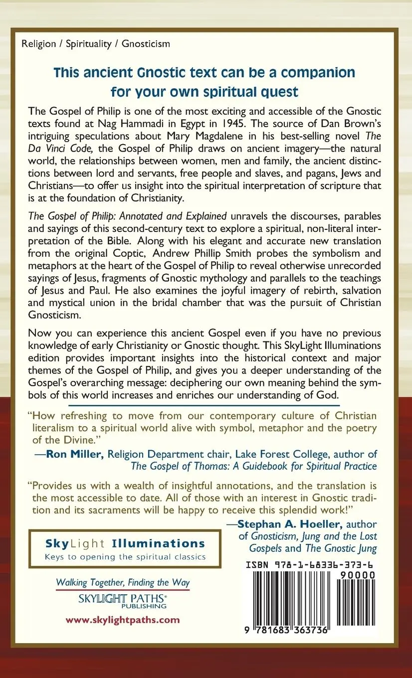 Rückseite: 9781683363736 | The Gospel of Philip | Annotated &amp; Explained | Andrew Phillip Smith