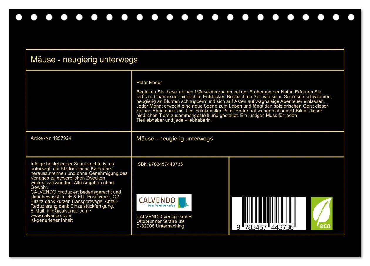 Bild: 9783457443736 | Mäuse - neugierig unterwegs (Tischkalender 2026 DIN A5 quer),...