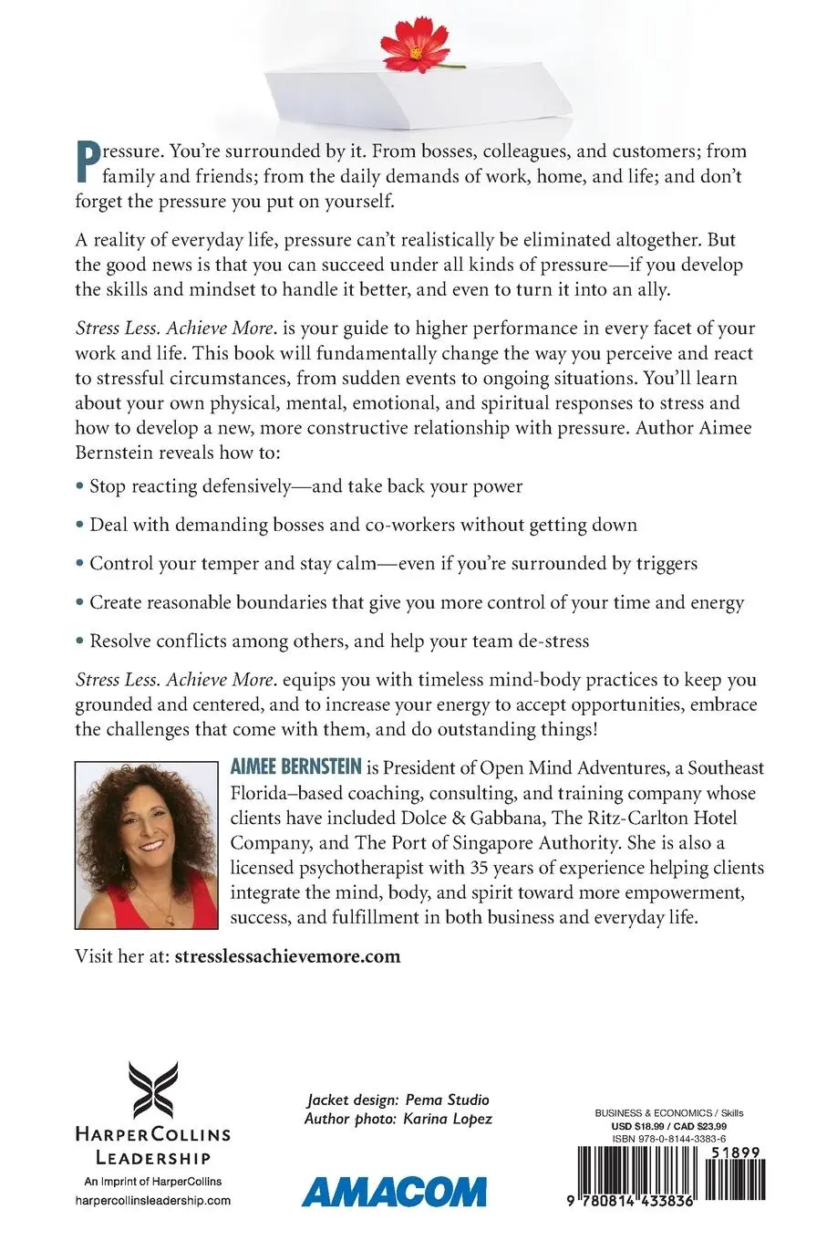 Rückseite: 9780814433836 | Stress Less. Achieve More. | Aimee Bernstein | Taschenbuch | Englisch