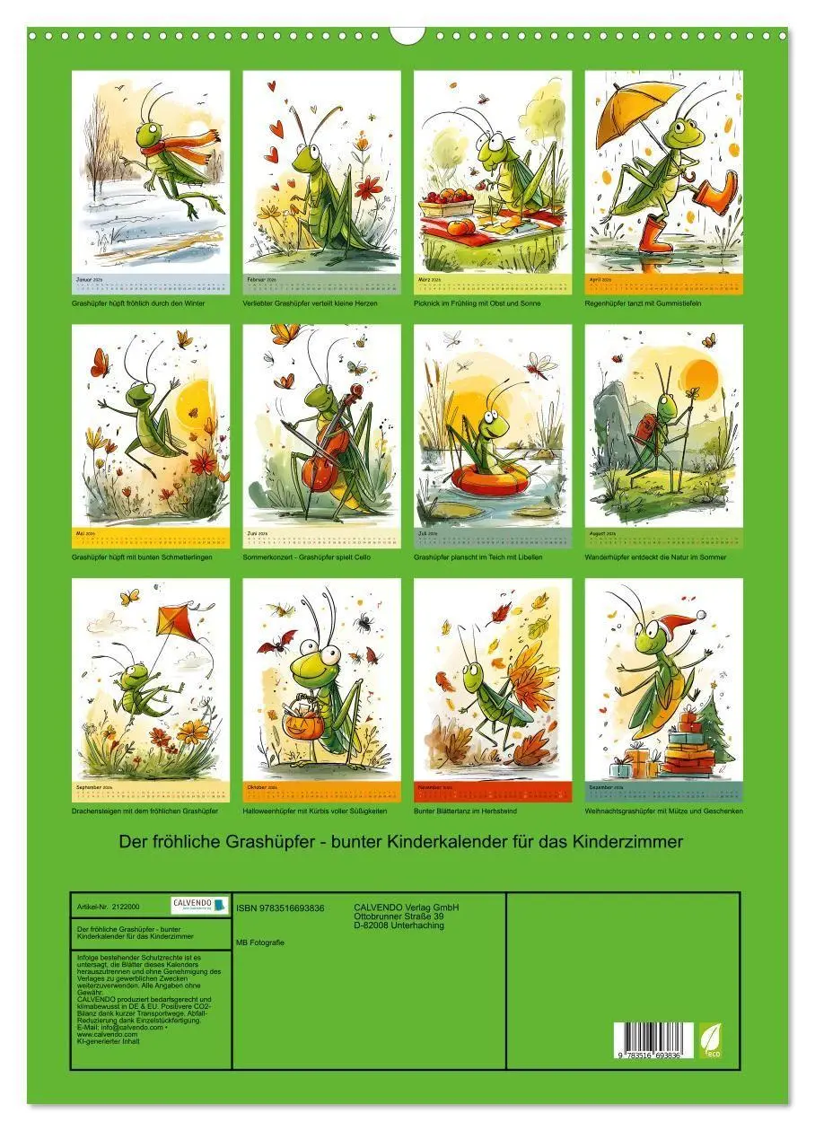 Bild: 9783516693836 | Der fröhliche Grashüpfer - bunter Kinderkalender für das...