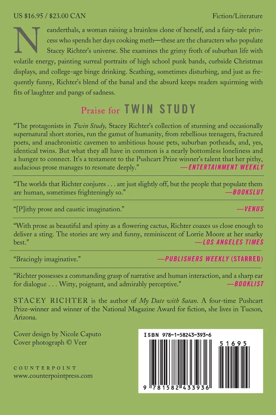 Rückseite: 9781582433936 | Twin Study | Stories | Stacey Richter | Taschenbuch | Englisch | 2008