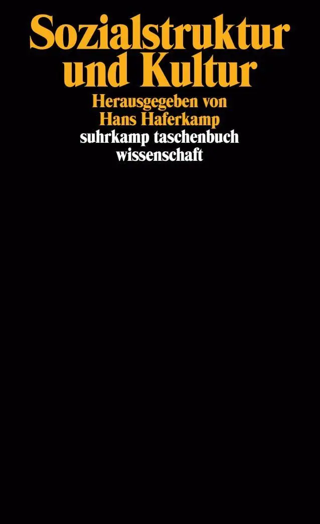 Cover: 9783518283936 | Sozialstruktur und Kultur | Herausgegeben von Hans Haferkamp | Buch