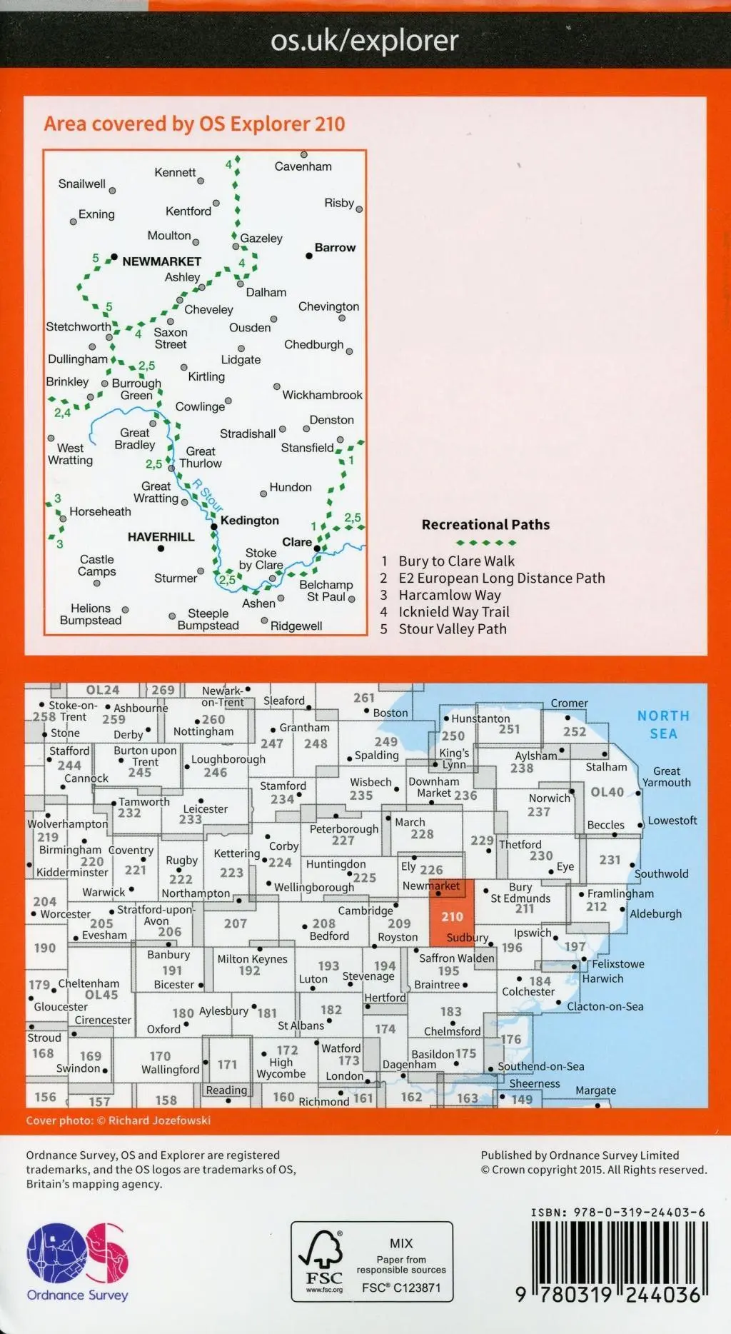 Bild: 9780319244036 | Newmarket and Haverhill, Barrow, Clare and Kedington | Ordnance Survey
