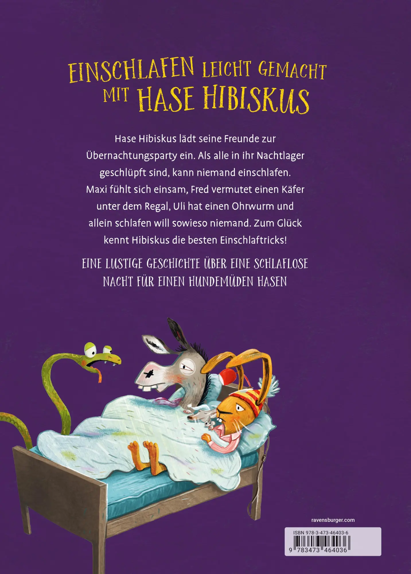 Rückseite: 9783473464036 | Hase Hibiskus und die (K)Einschlafparty | Andreas König | Buch | 32 S.