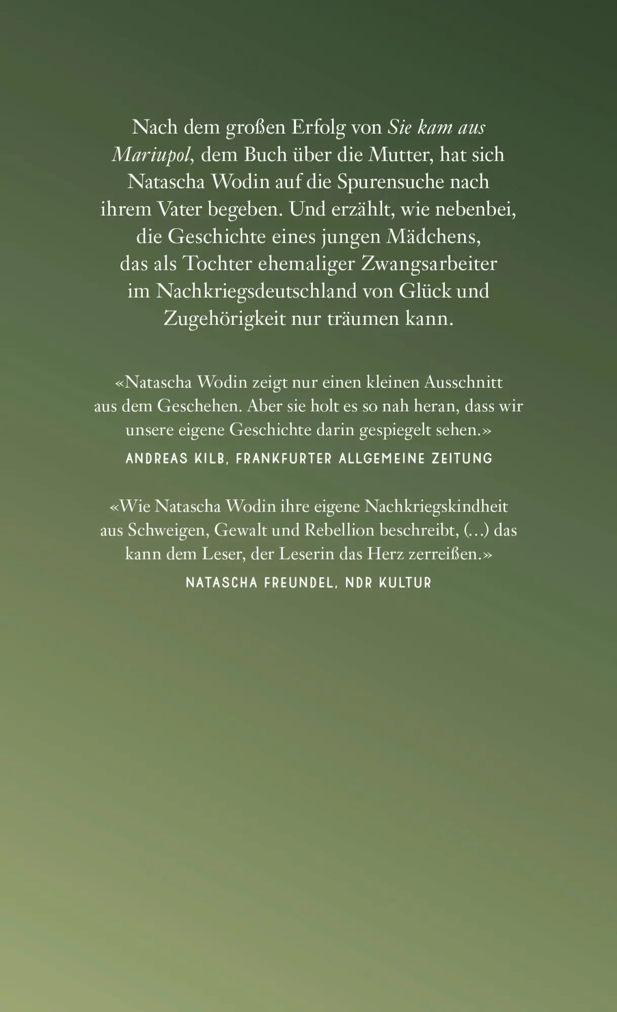 Rückseite: 9783498074036 | Irgendwo in diesem Dunkel | Natascha Wodin | Buch | 240 S. | Deutsch