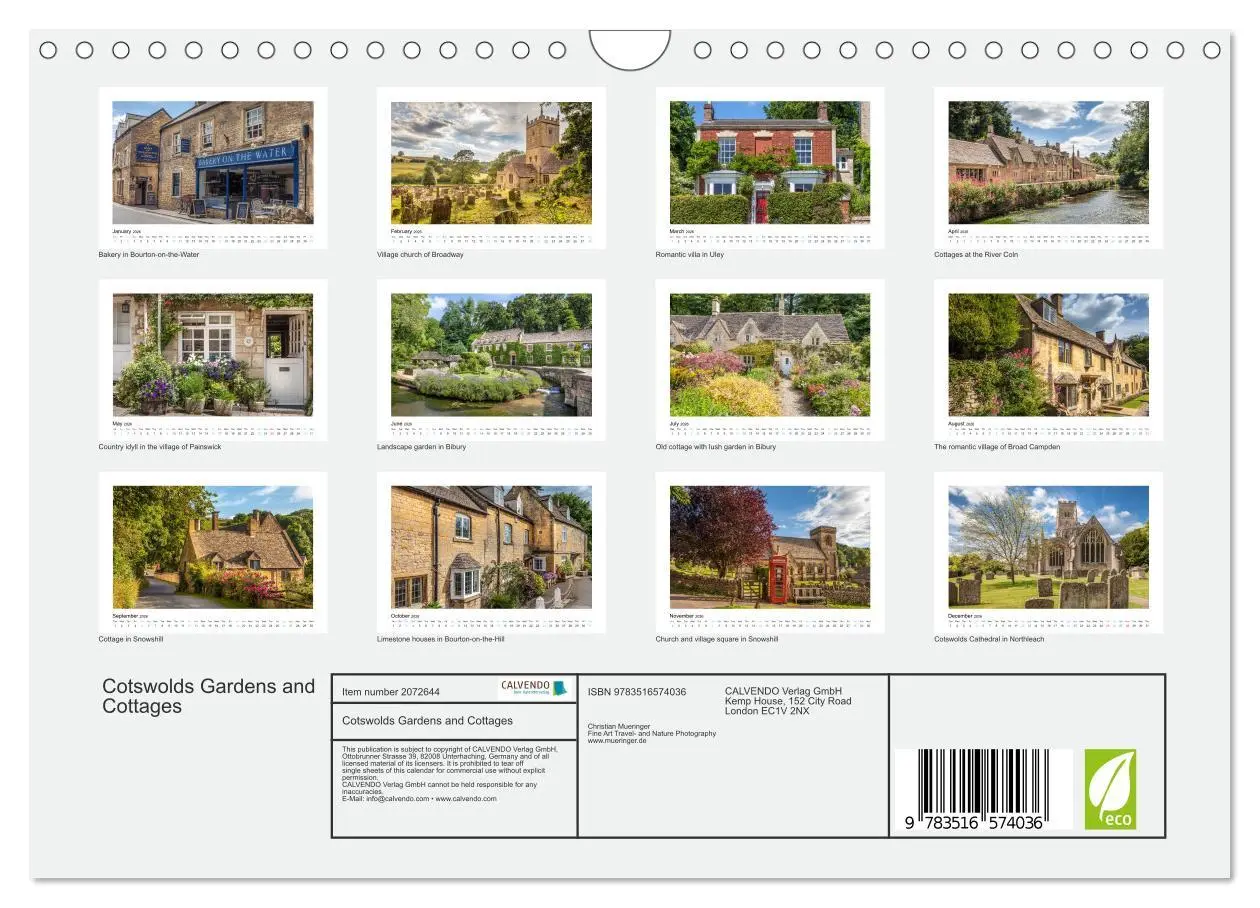 Bild: 9783516574036 | Cotswolds Gardens and Cottages (Wall Calendar 2026 DIN A4...