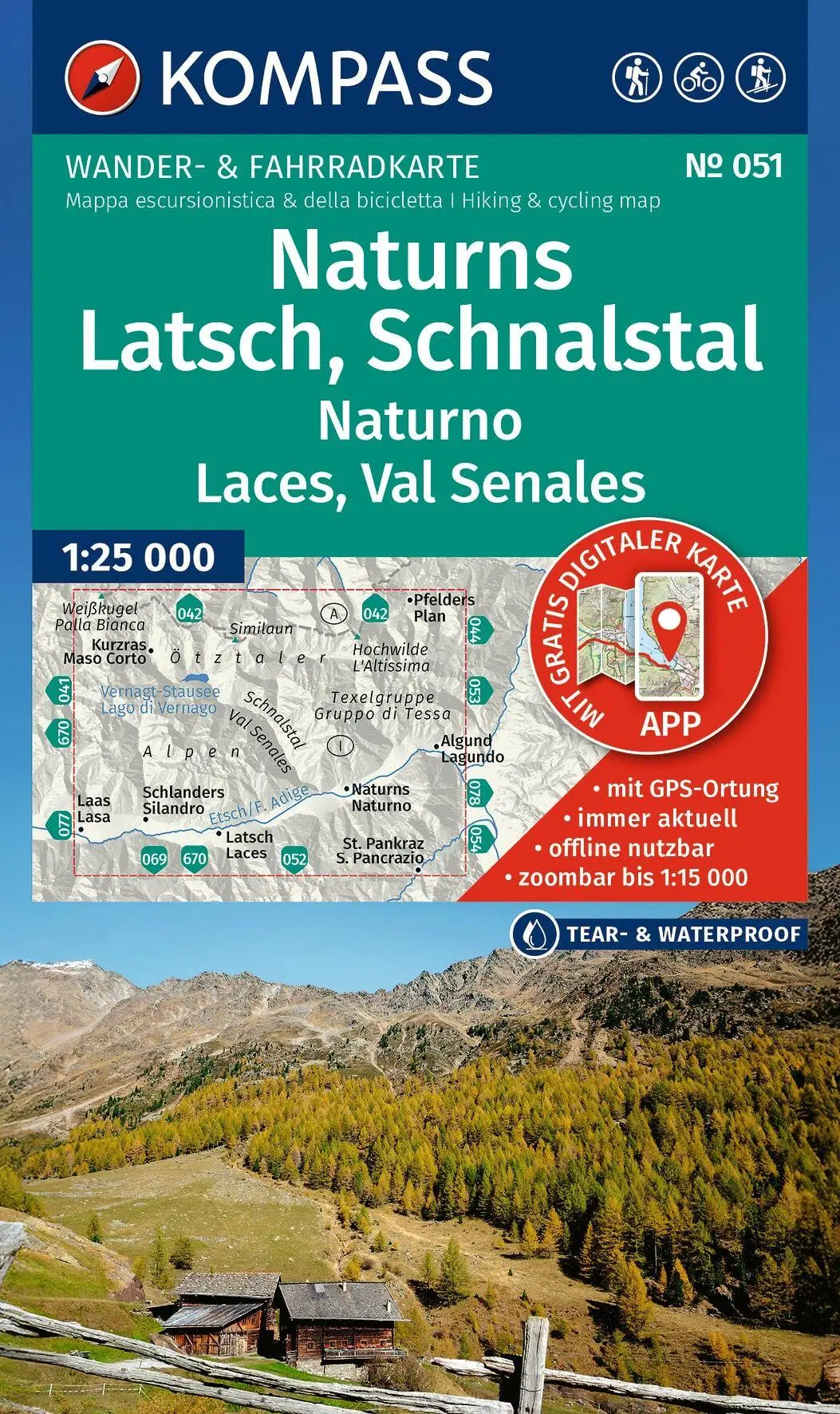 Cover: 9783991544036 | KOMPASS Wanderkarte 051 Naturns, Latsch, Schnalstal / Naturno,...