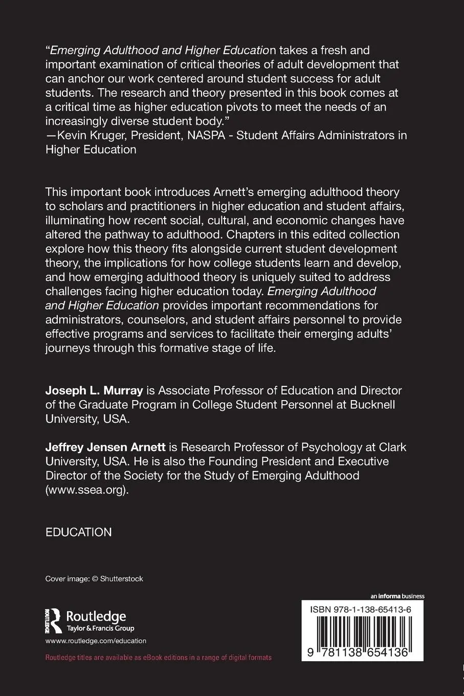 Rückseite: 9781138654136 | Emerging Adulthood and Higher Education | Joseph L. Murray (u. a.)