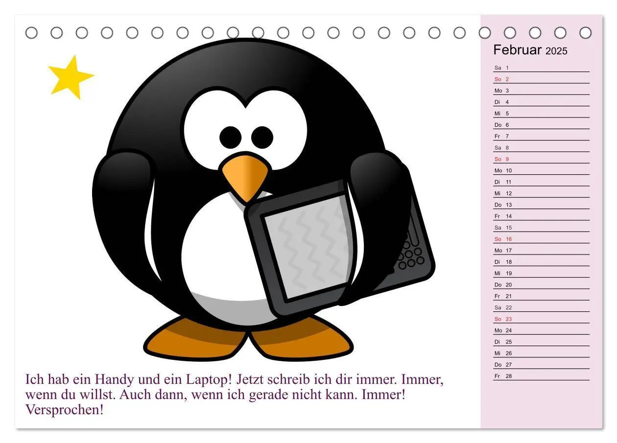 Bild: 9783435524136 | Pinguin-Elfe (Tischkalender 2025 DIN A5 quer), CALVENDO Monatskalender