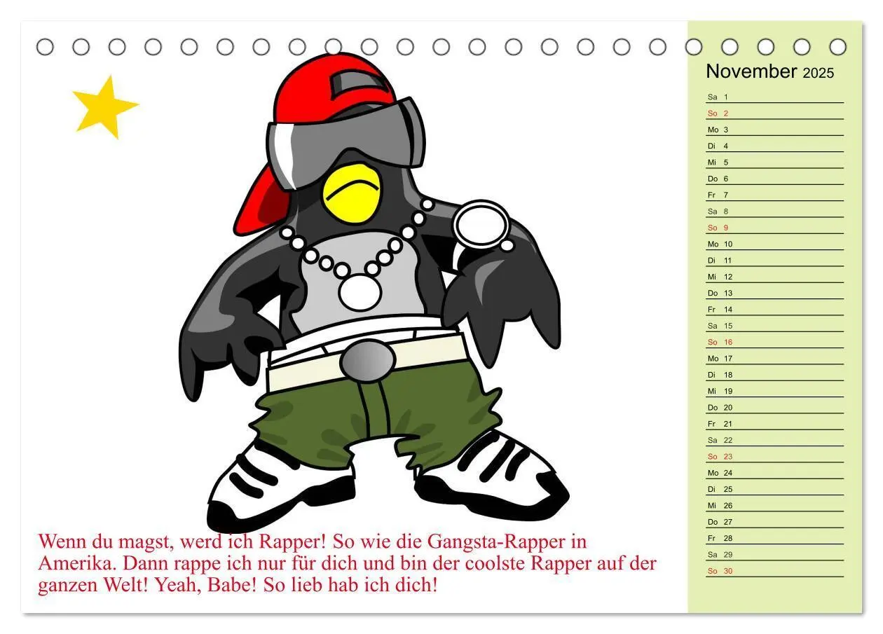 Bild: 9783435524136 | Pinguin-Elfe (Tischkalender 2025 DIN A5 quer), CALVENDO Monatskalender