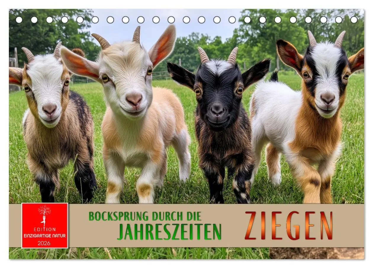 Cover: 9783457304136 | Ziegen - Bocksprung durch das Jahr (Tischkalender 2026 DIN A5...