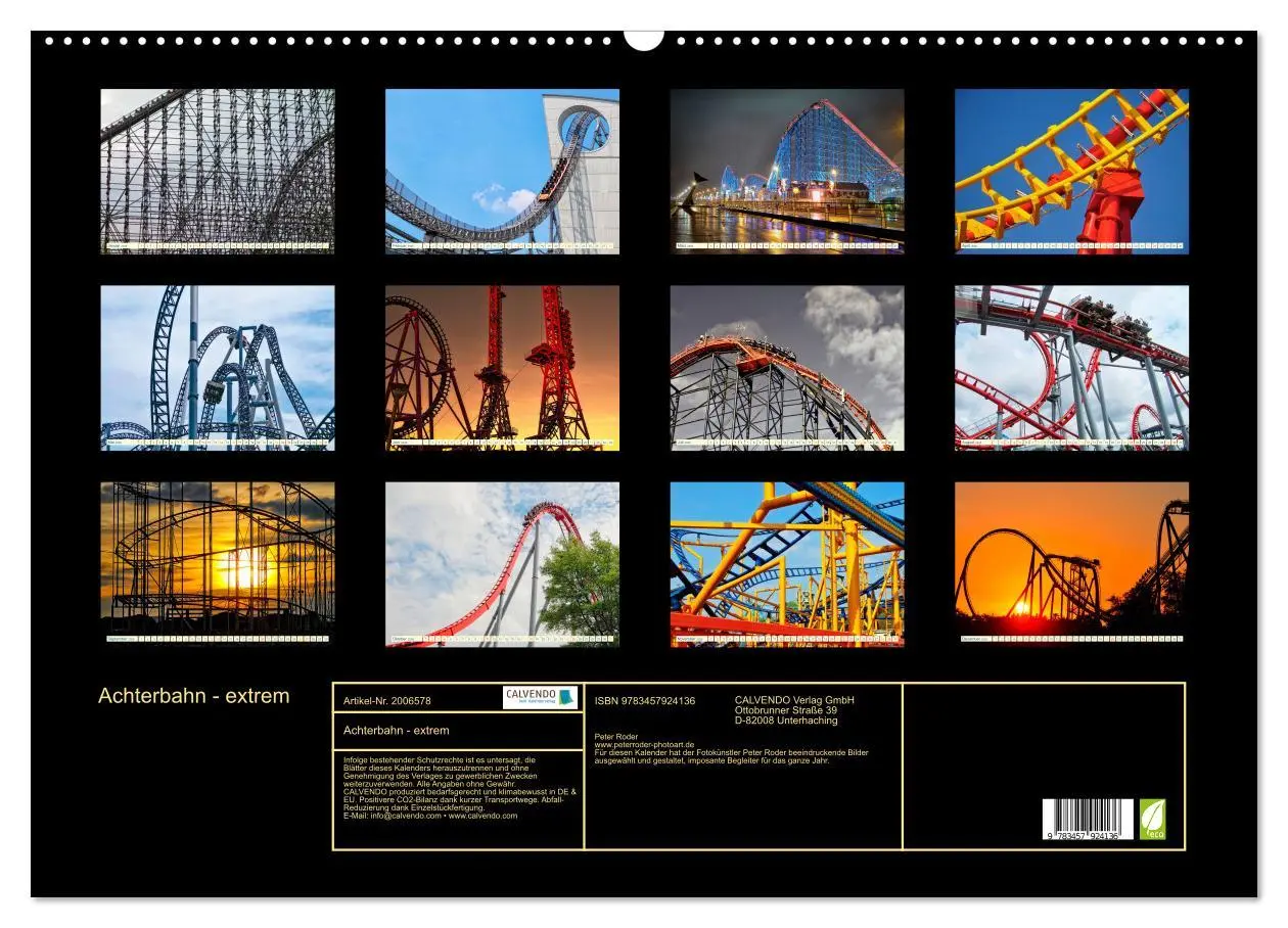 Bild: 9783457924136 | Achterbahn - extrem (Wandkalender 2026 DIN A2 quer), CALVENDO...