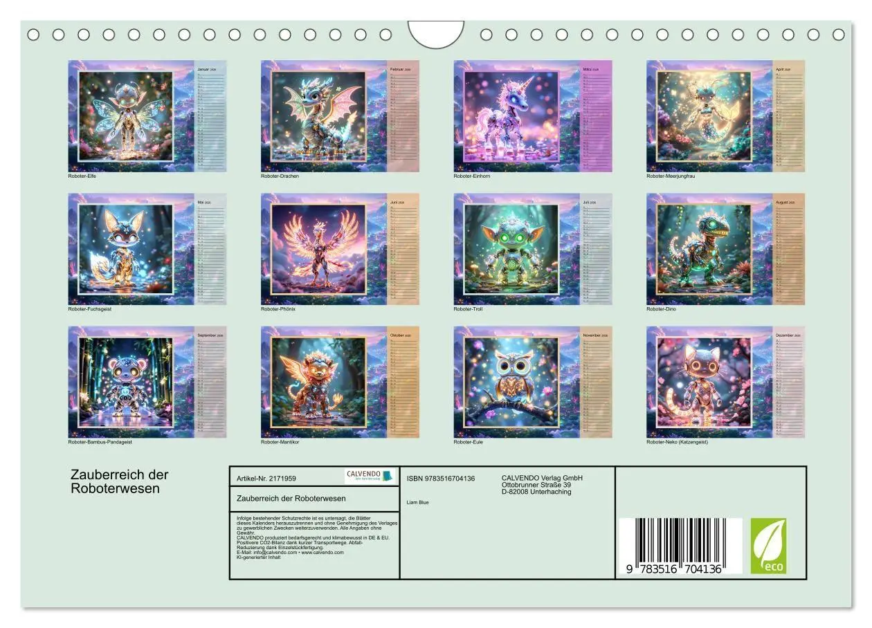 Bild: 9783516704136 | Zauberreich der Roboterwesen (Wandkalender 2026 DIN A4 quer),...