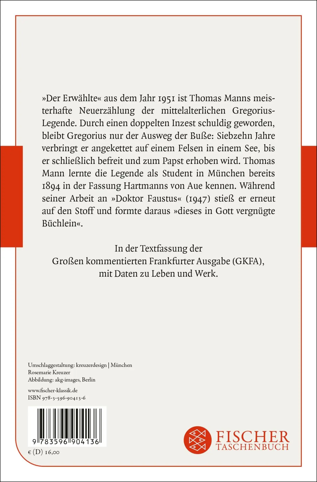 Rückseite: 9783596904136 | Der Erwählte | Thomas Mann | Taschenbuch | Fischer Klassik | 304 S.