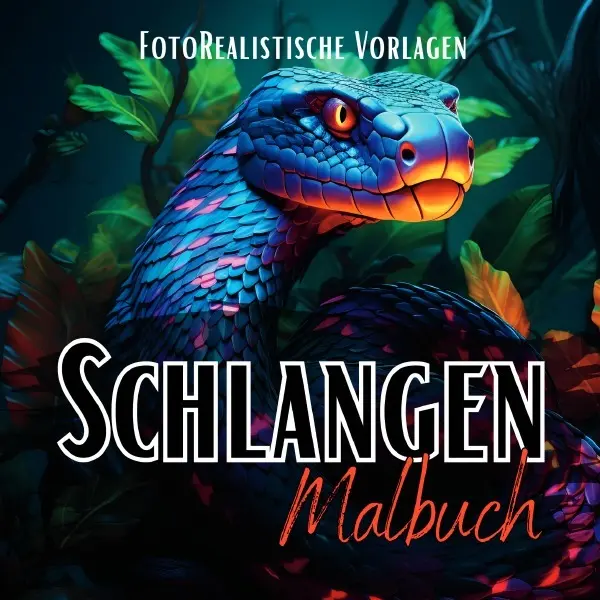 Cover: 9783758434136 | Malbuch Schlangen "Fotorealistisch". | Lucy´s Schwarze Malbücher