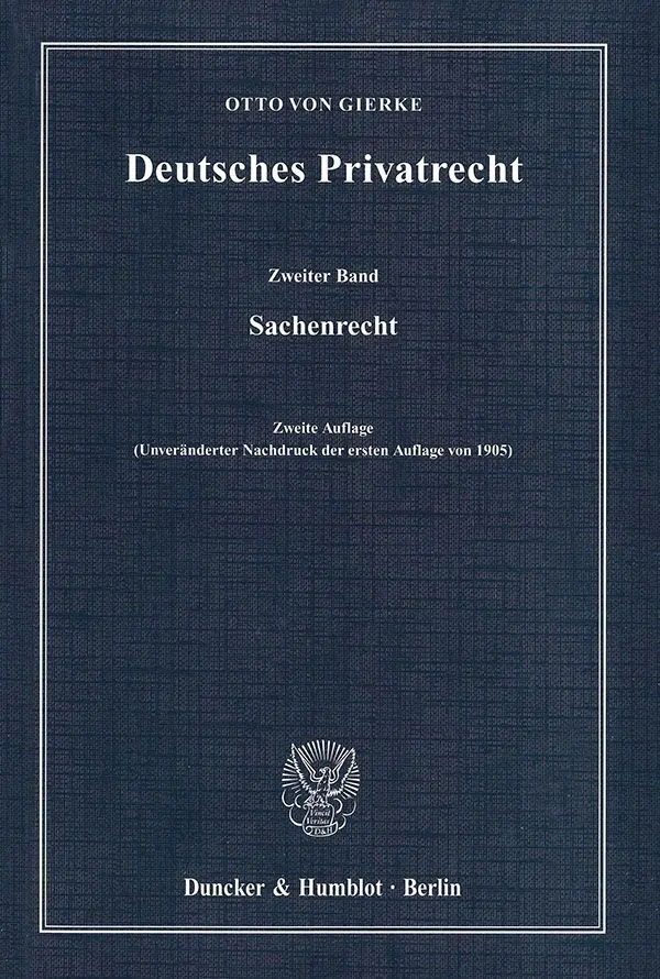 Cover: 9783428134236 | Sachenrecht | Otto von Gierke | Taschenbuch | XLVI | Deutsch | 2010