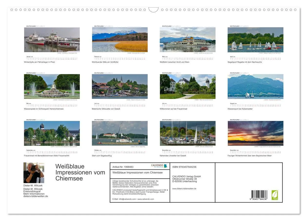 Bild: 9783457844236 | Weißblaue Impressionen vom Chiemsee (Wandkalender 2026 DIN A2...