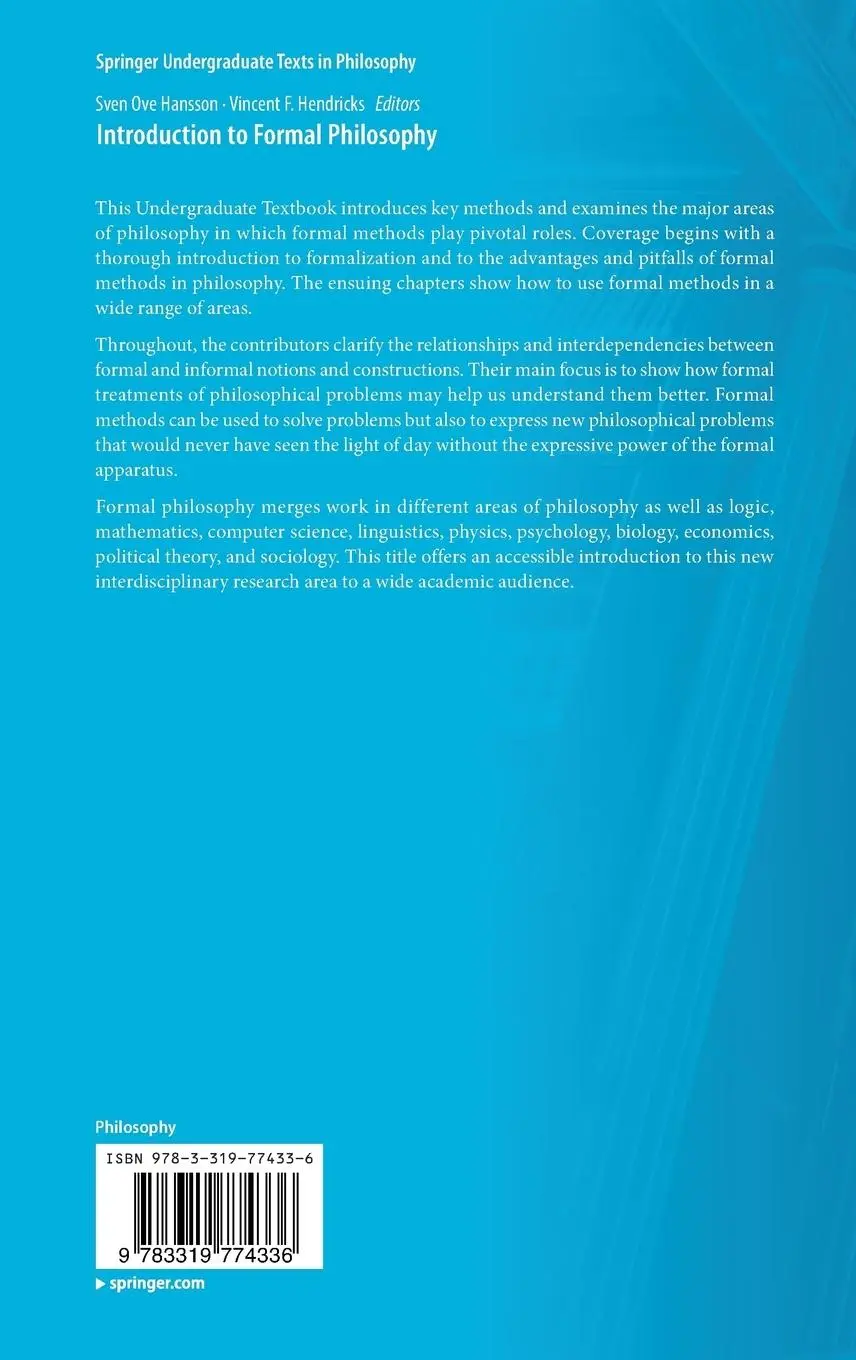 Rückseite: 9783319774336 | Introduction to Formal Philosophy | Sven Ove Hansson (u. a.) | Buch