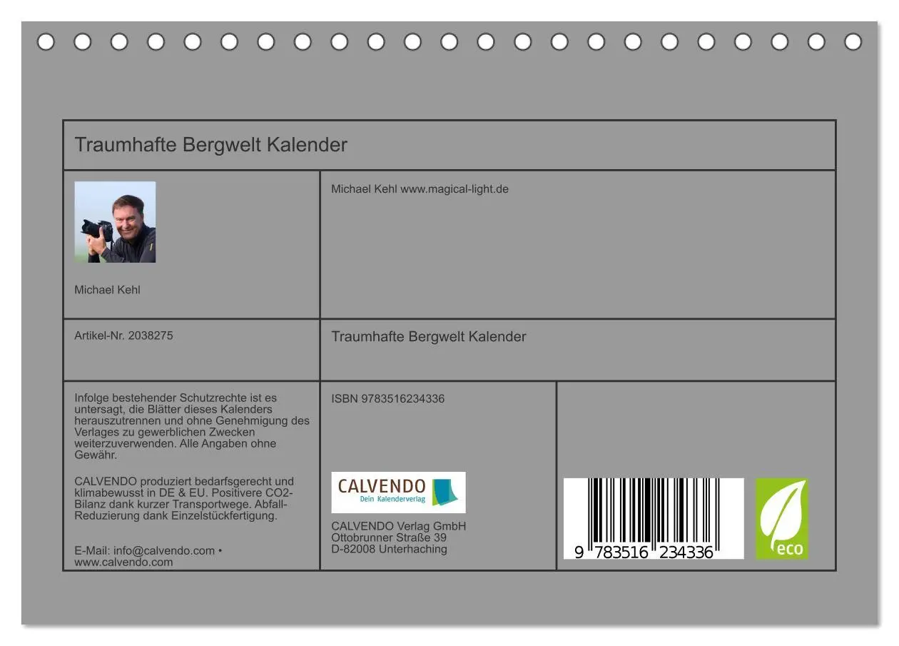 Bild: 9783516234336 | Traumhafte Bergwelt Kalender (Tischkalender 2026 DIN A5 quer),...