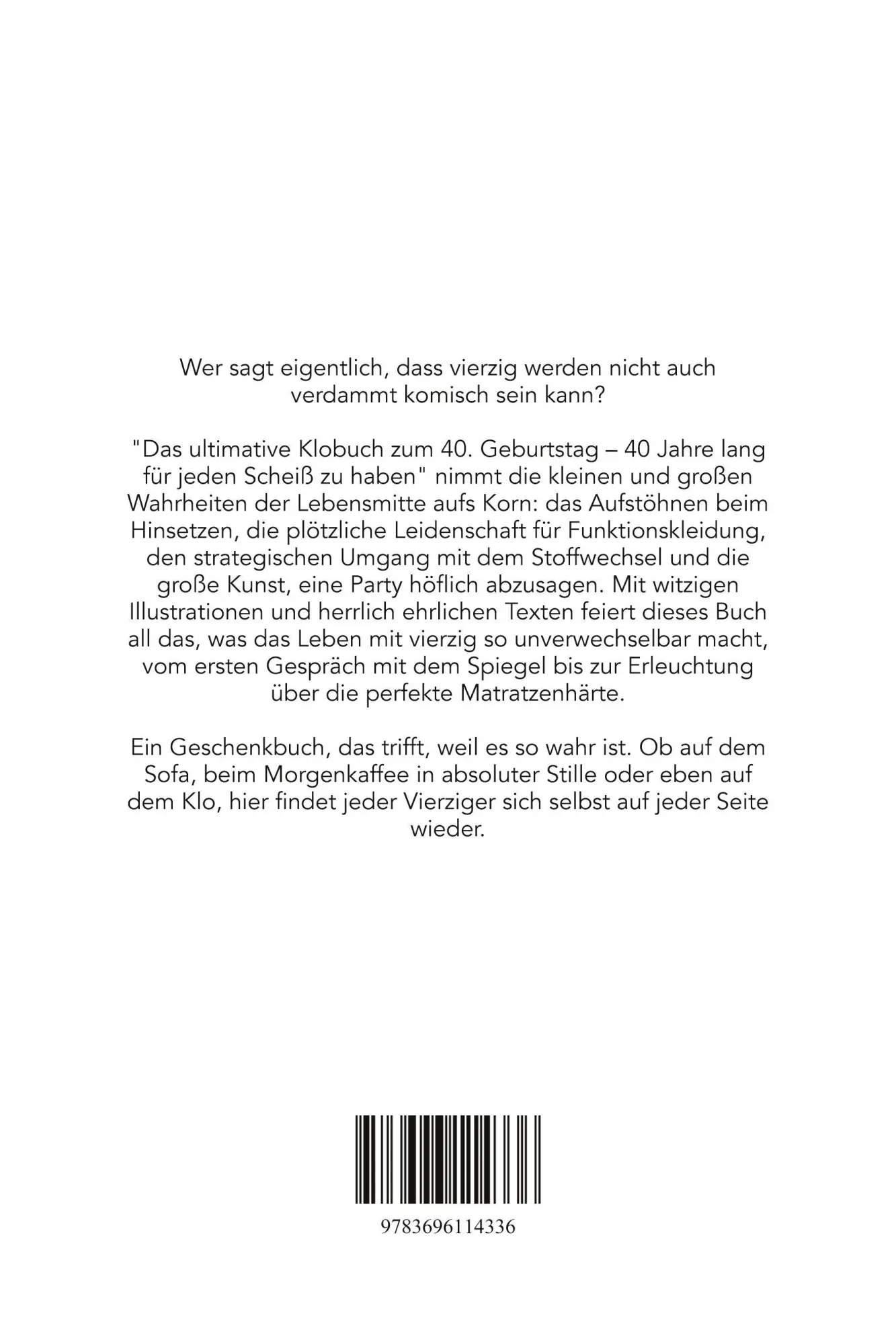 Rückseite: 9783696114336 | Das ultimative Klobuch zum 40. Geburtstag | Samuel Meyer | Taschenbuch