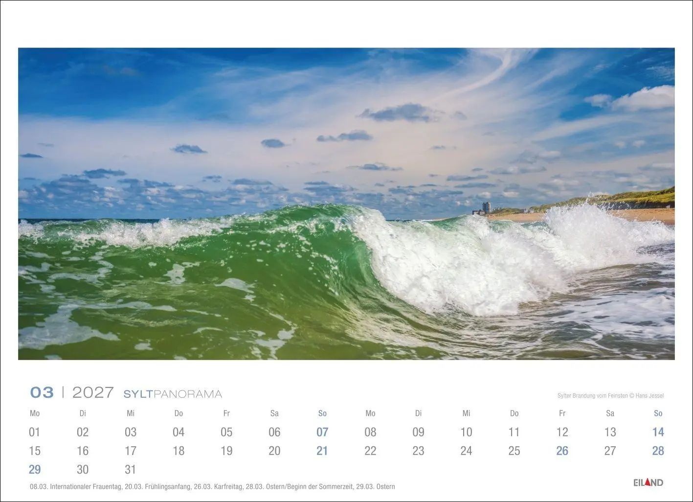 Bild: 9783964024336 | Sylt Panorama-Postkartenkalender 2027 - Hans Jessel | Hans Jessel