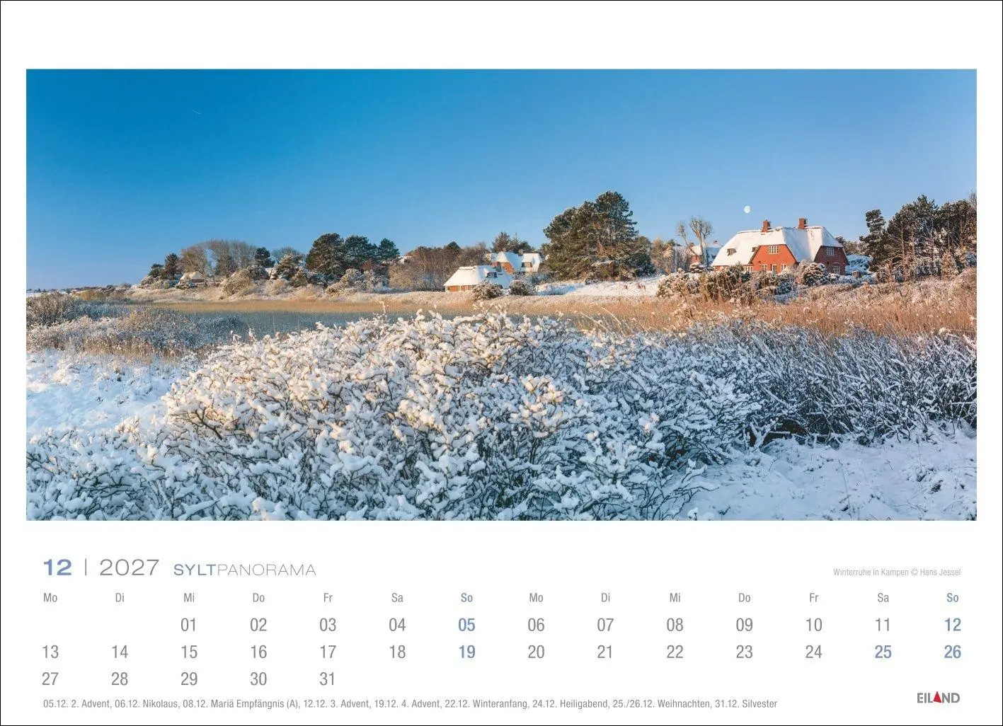 Bild: 9783964024336 | Sylt Panorama-Postkartenkalender 2027 - Hans Jessel | Hans Jessel