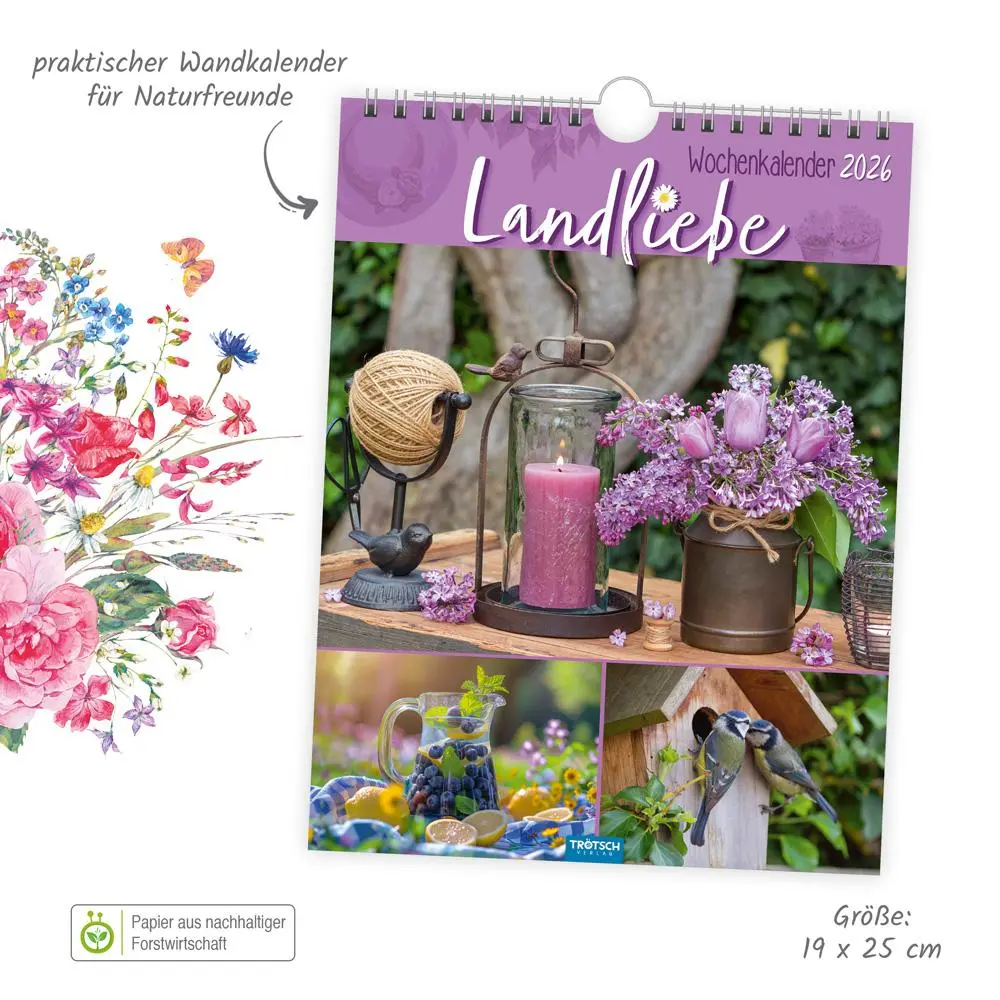Bild: 9783988024336 | Trötsch Wochenkalender zum Hängen Landliebe 2026 | Wandkalender | KG