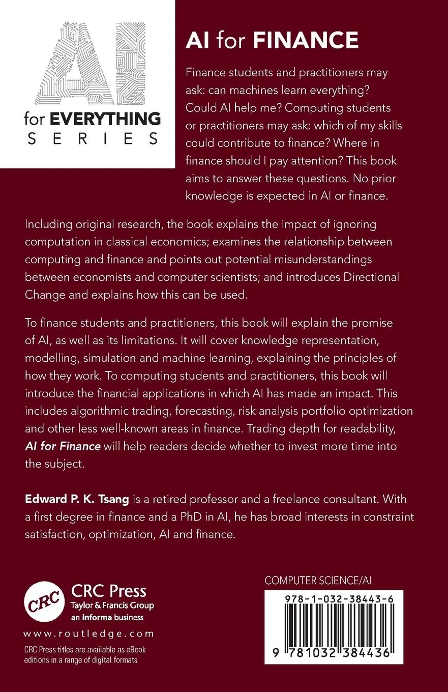 Rückseite: 9781032384436 | AI for Finance | Edward P. K. Tsang | Taschenbuch | Englisch | 2023