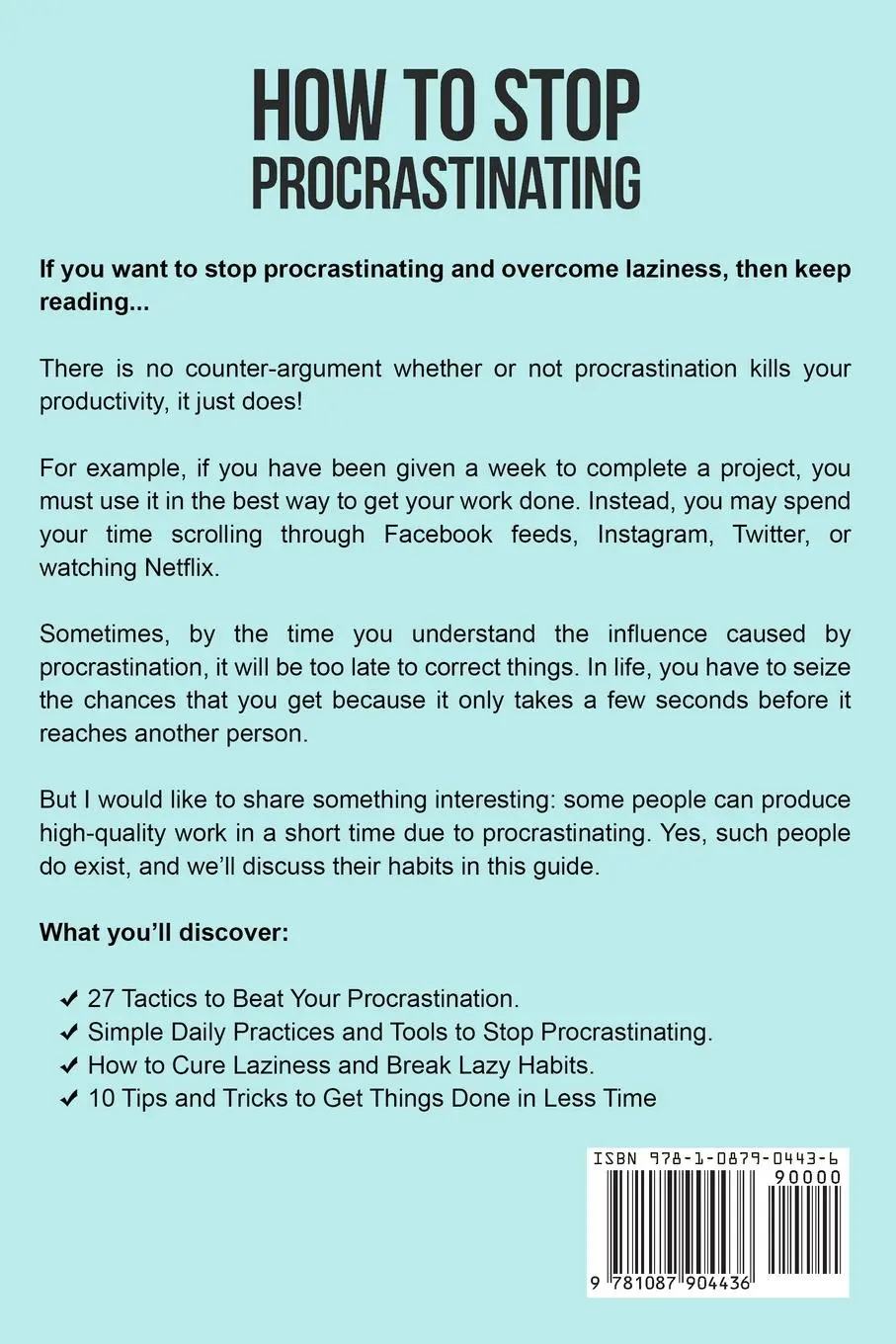 Rückseite: 9781087904436 | How to Stop Procrastinating | Chase Hill (u. a.) | Taschenbuch | 2020