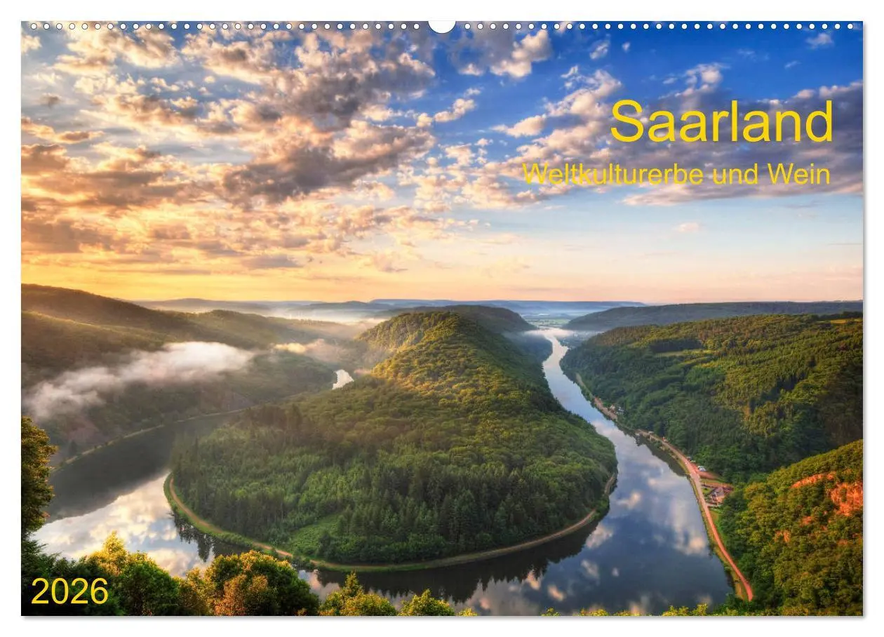 Cover: 9783457754436 | Saarland Weltkulturerbe und Wein (Wandkalender 2026 DIN A2 quer),...