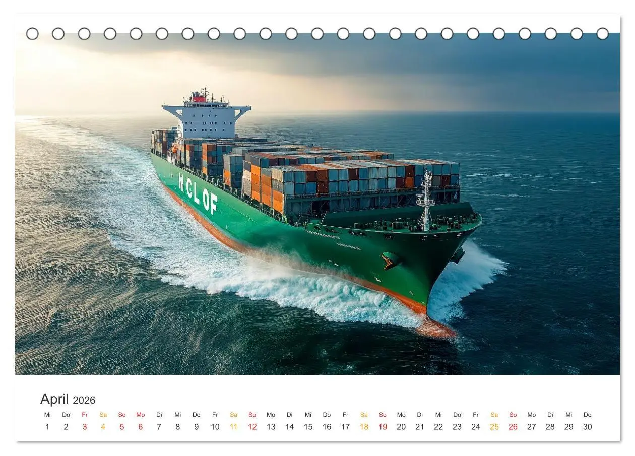 Bild: 9783457994436 | Containerschiffe - Giganten im Fokus (Tischkalender 2026 DIN A5...