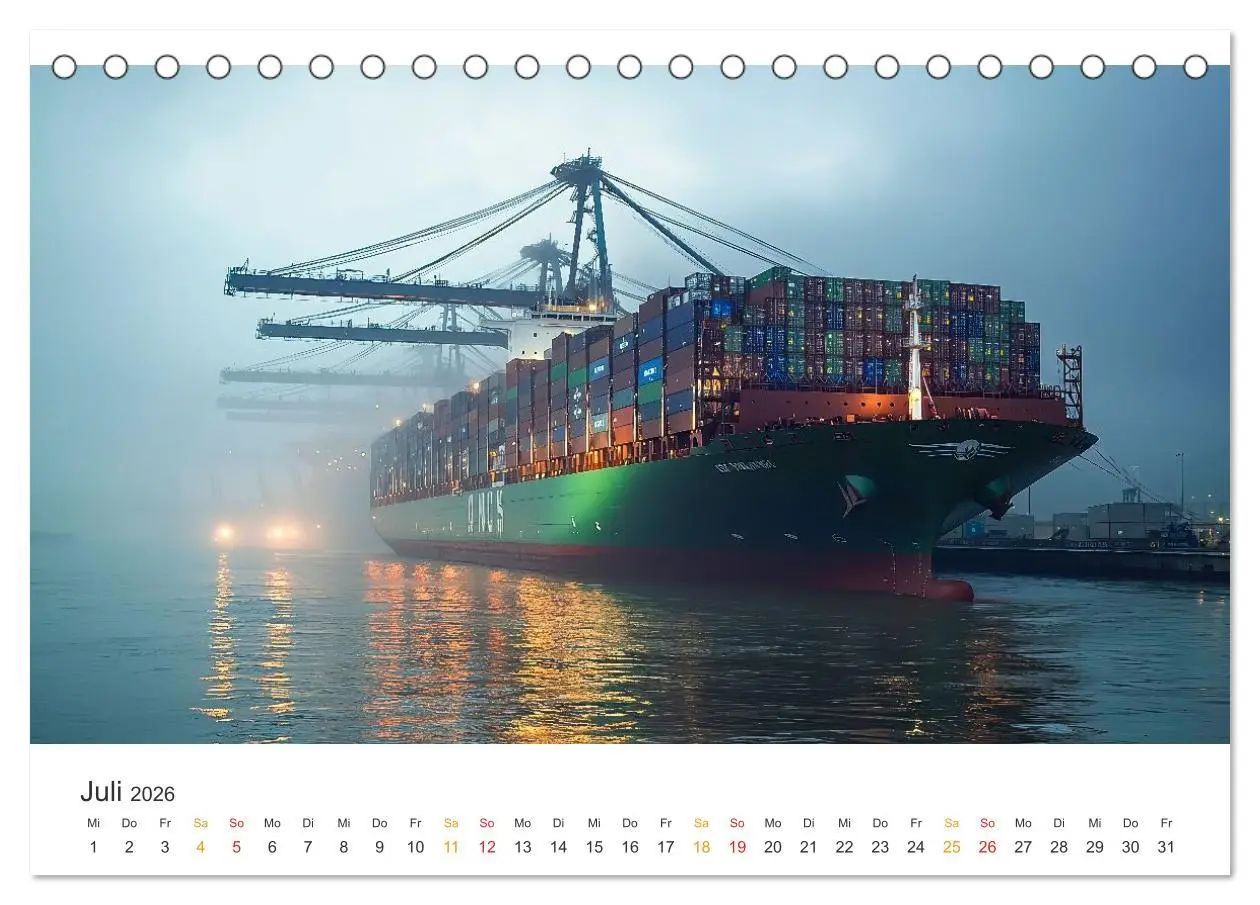 Bild: 9783457994436 | Containerschiffe - Giganten im Fokus (Tischkalender 2026 DIN A5...