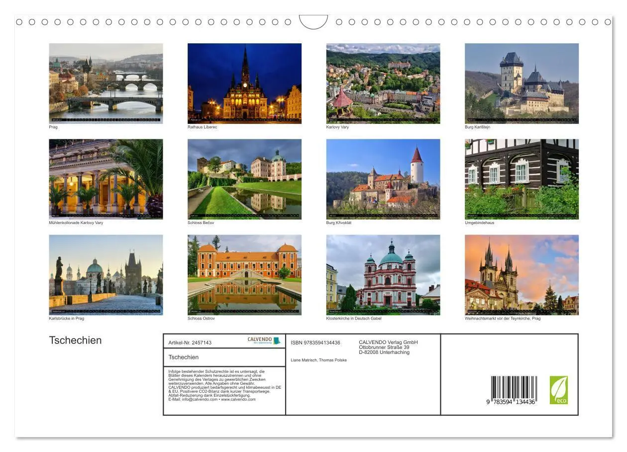 Bild: 9783594134436 | Tschechien (Wandkalender 2027 DIN A3 quer), CALVENDO Monatskalender