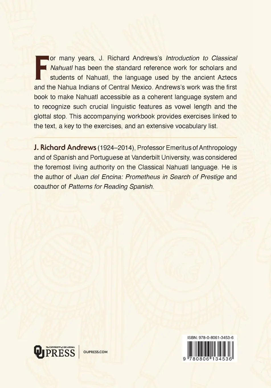 Rückseite: 9780806134536 | Introduction to Classical Nahuatl Workbook | J. R. Andrews | Buch