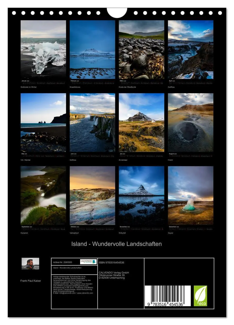 Bild: 9783516454536 | Island - Wundervolle Landschaften (Wandkalender 2026 DIN A4 hoch),...
