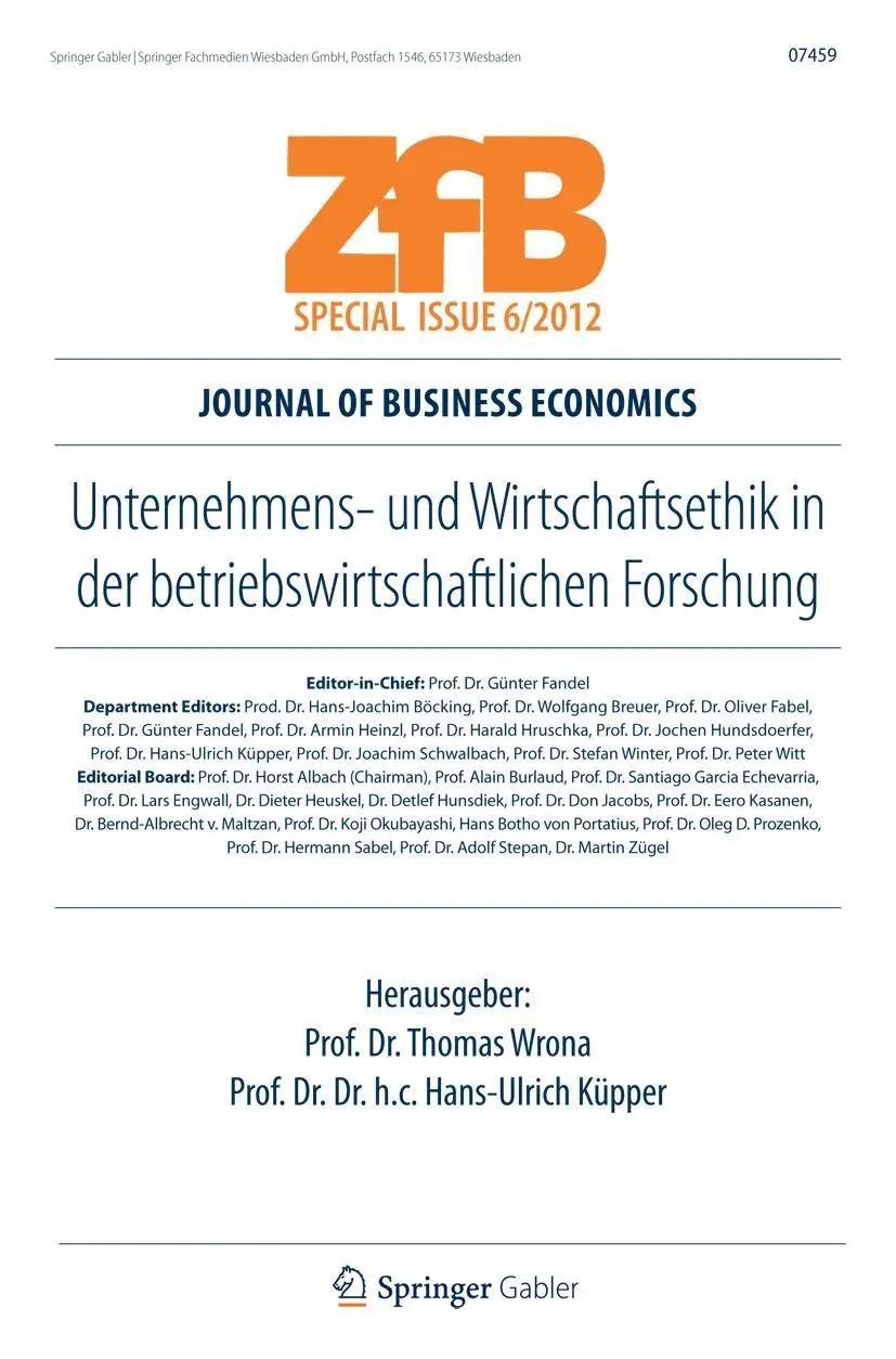 Cover: 9783834934536 | Unternehmens- und Wirtschaftsethik in der betriebswirtschaftlichen...