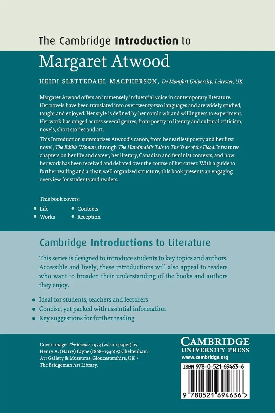 Rückseite: 9780521694636 | The Cambridge Introduction to Margaret Atwood | Macpherson | Buch