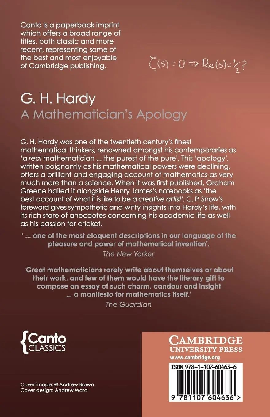 Rückseite: 9781107604636 | A Mathematician's Apology | G. H. Hardy | Taschenbuch | Englisch