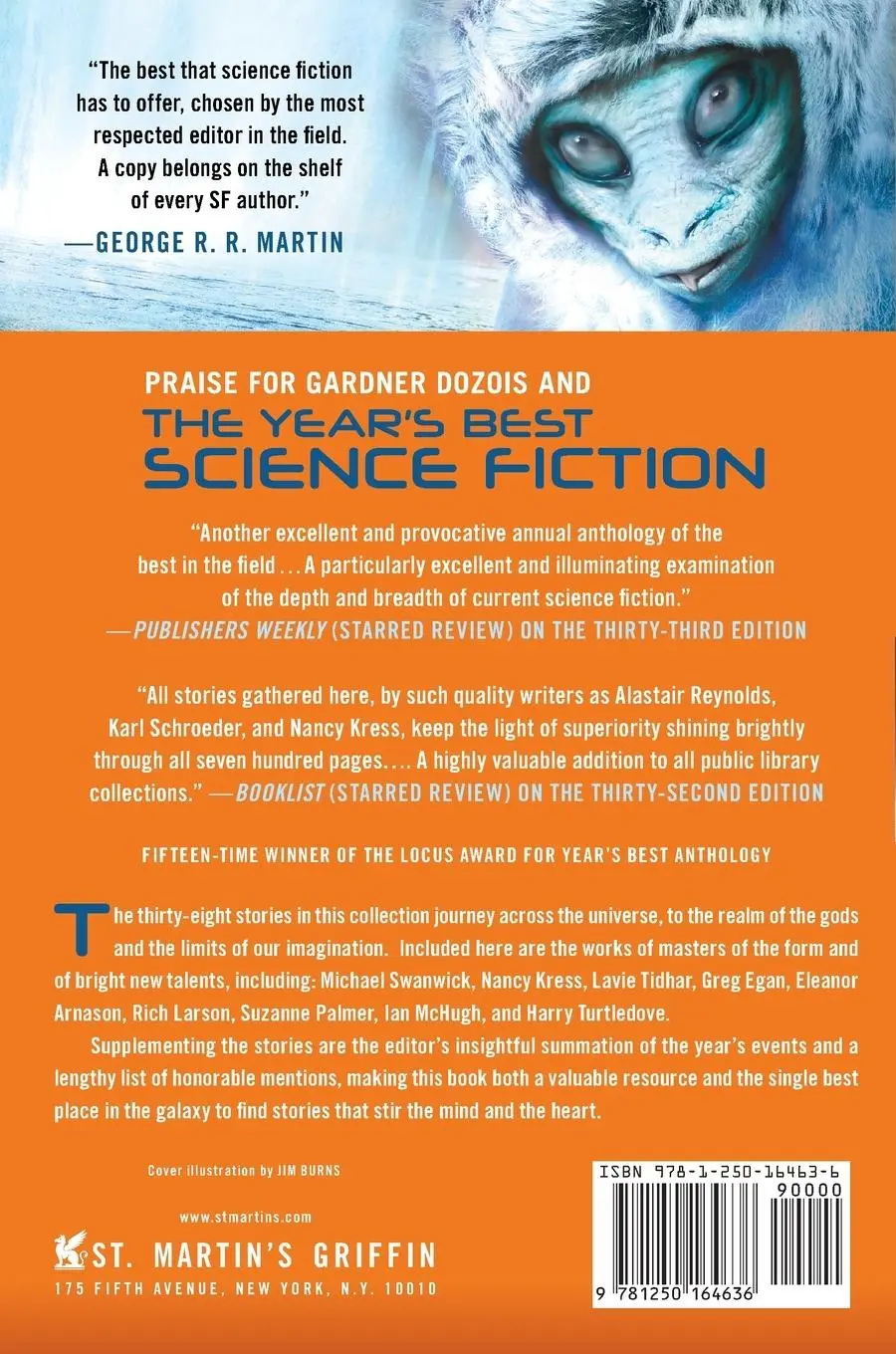Rückseite: 9781250164636 | Year's Best Science Fiction | Thirty-Fifth Annual Collection | Dozois