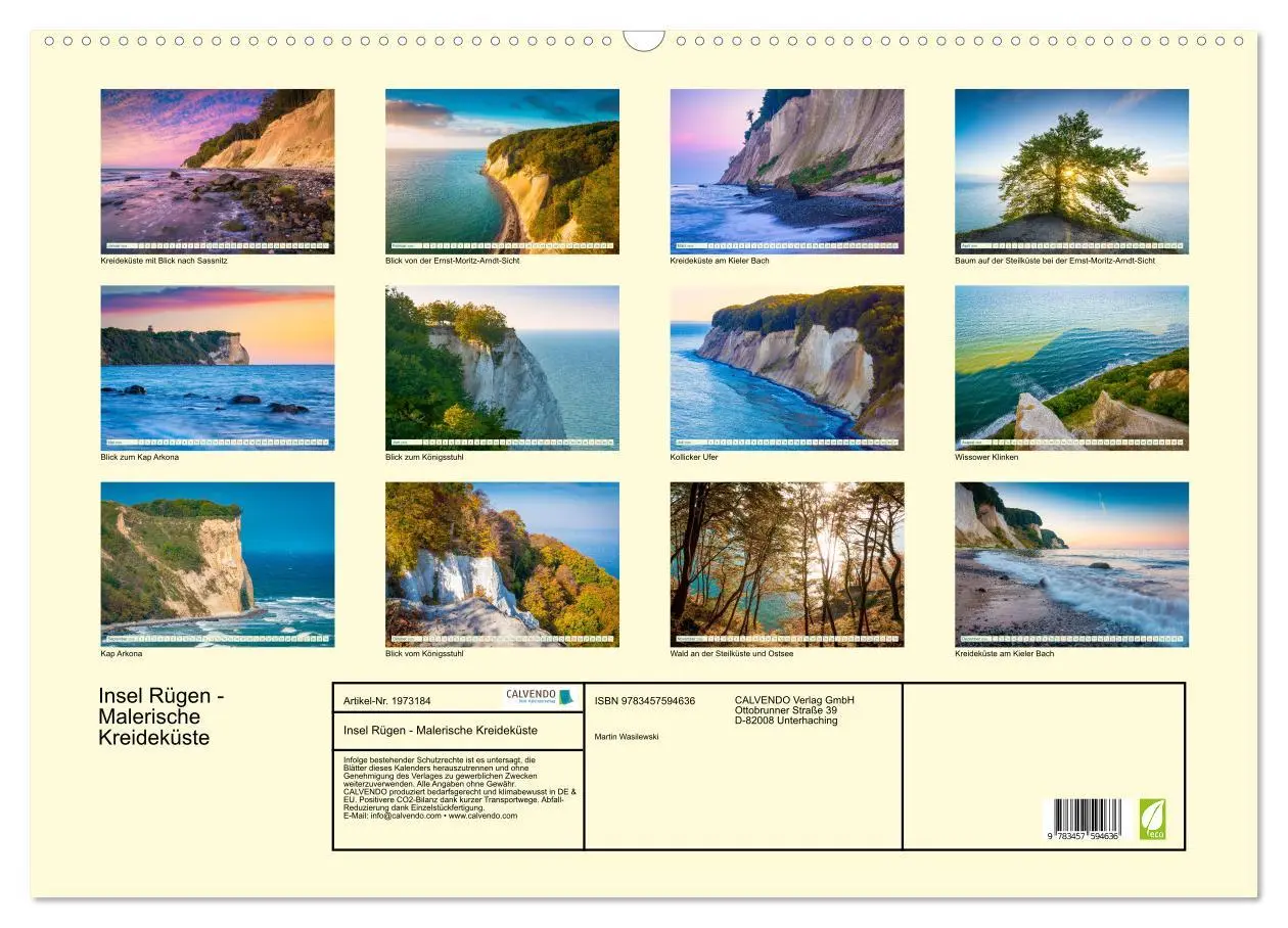 Bild: 9783457594636 | Insel Rügen - Malerische Kreideküste (Wandkalender 2026 DIN A2...