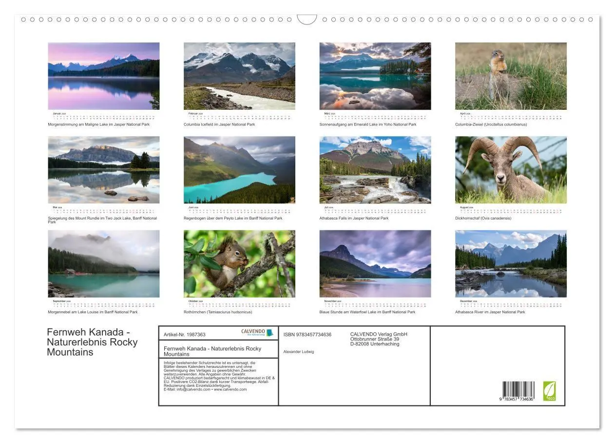 Bild: 9783457734636 | Fernweh Kanada - Naturerlebnis Rocky Mountains (Wandkalender 2026...