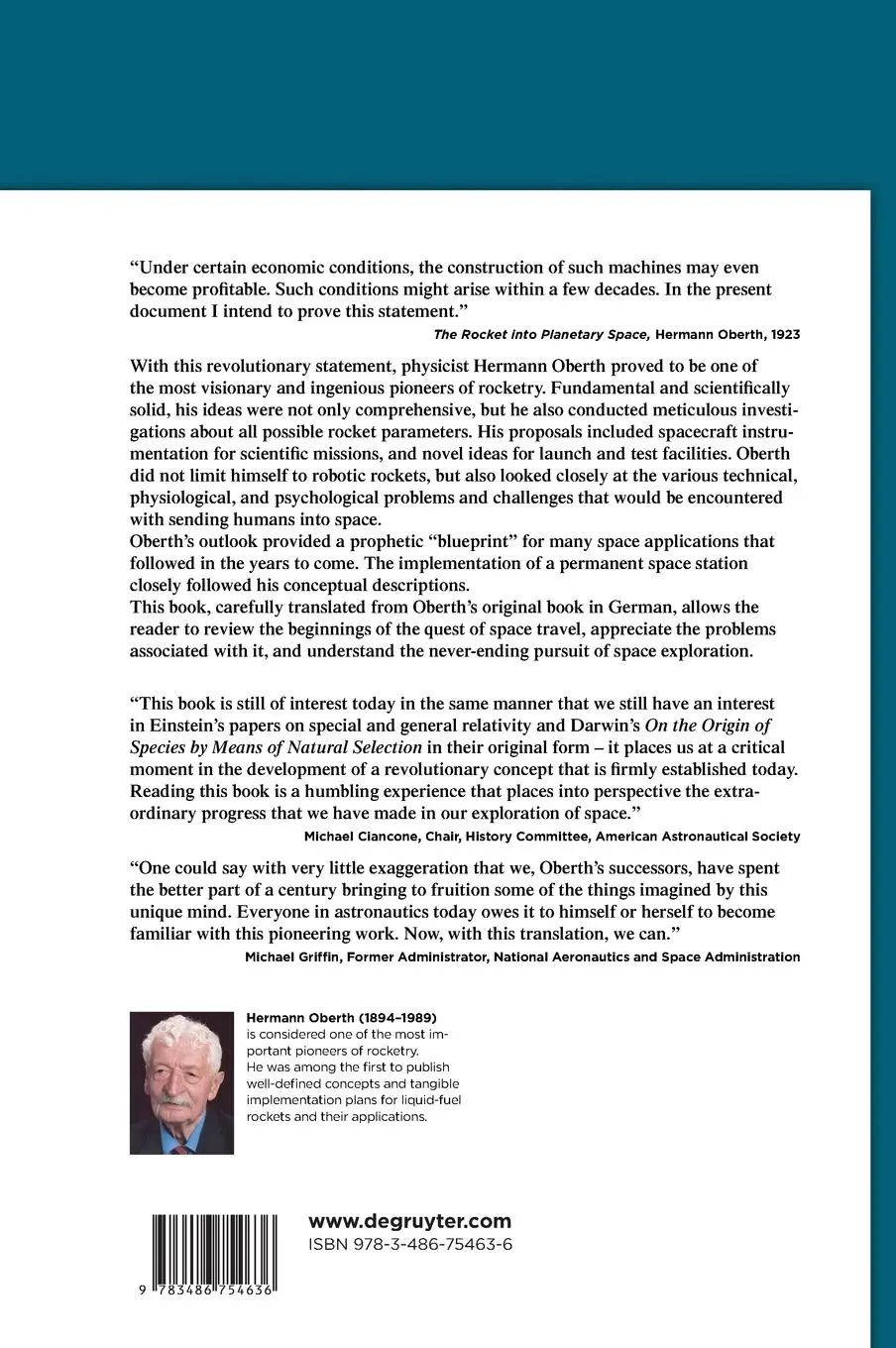Rückseite: 9783486754636 | The Rocket into Planetary Space | Hermann Oberth | Buch | VIII | 2014