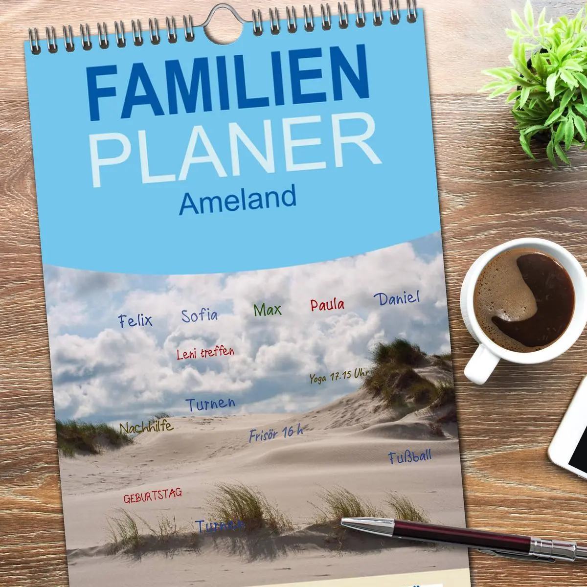 Bild: 9783516514636 | Familienplaner 2026 - Ameland mit 5 Spalten (Wandkalender, 21 x 45...