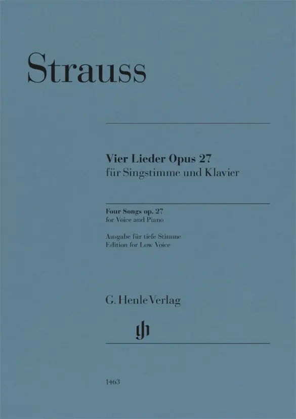 Cover: 9790201814636 | Richard Strauss - Vier Lieder op. 27 | Annette Oppermann | Deutsch