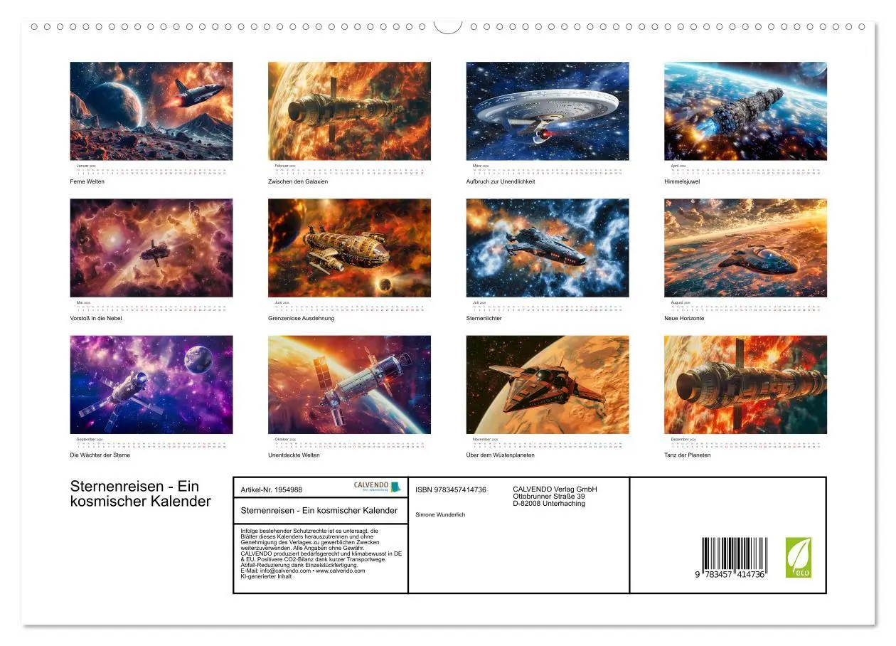 Bild: 9783457414736 | Sternenreisen - Ein kosmischer Kalender (hochwertiger Premium...