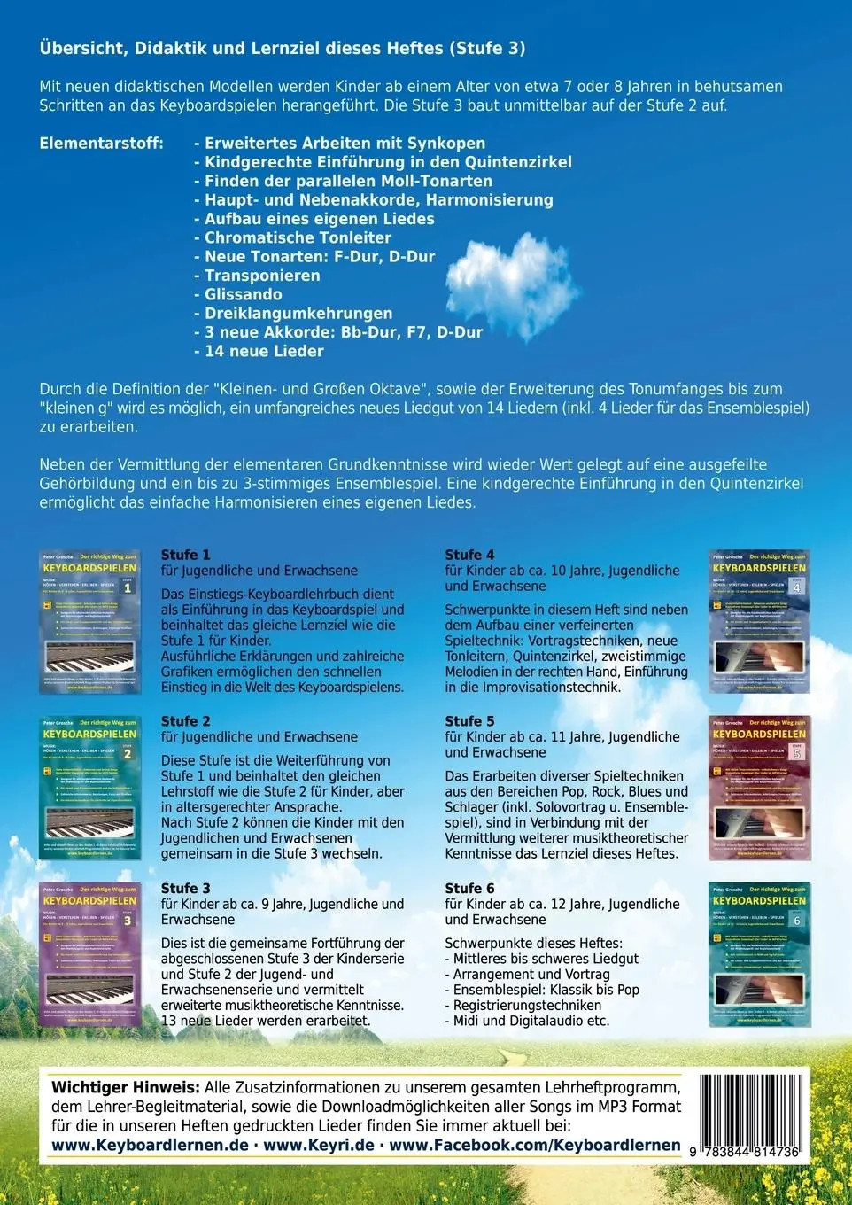 Rückseite: 9783844814736 | Der erste Weg zum Keyboardspiel (Stufe 3) | Peter Grosche | Buch