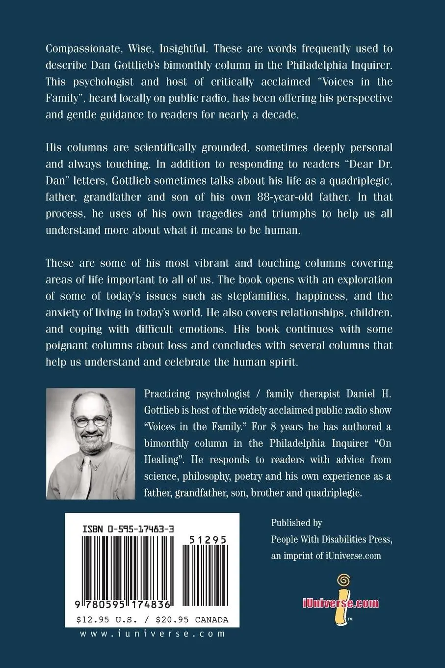 Rückseite: 9780595174836 | Voices of Conflict; Voices of Healing | Daniel H. Gottlieb | Buch